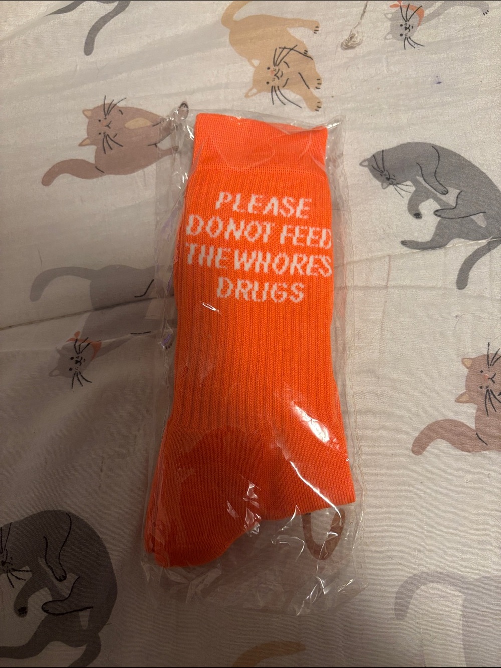 brand new orange socks